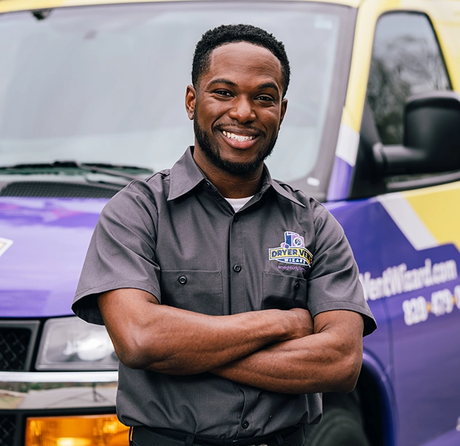 Smiling technician.