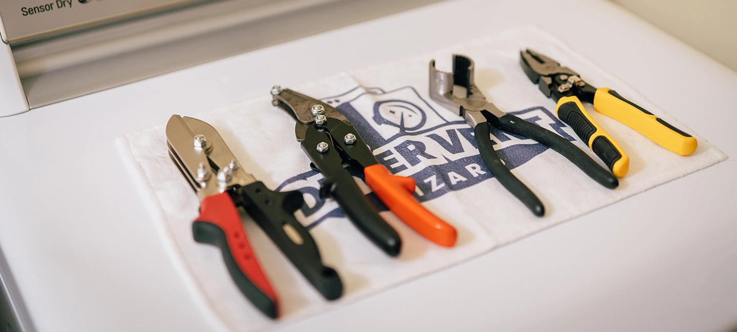 Tools on counter.
