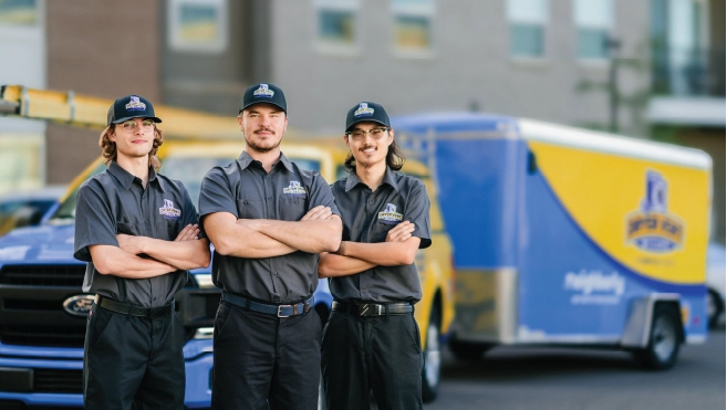 Three Dryer Vent Wizard employees.